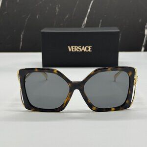 NEW VERSACE VE4502U 108/87 HAVANA GOLD WOMEN SUNGLASSES MOD 4502U 108/87